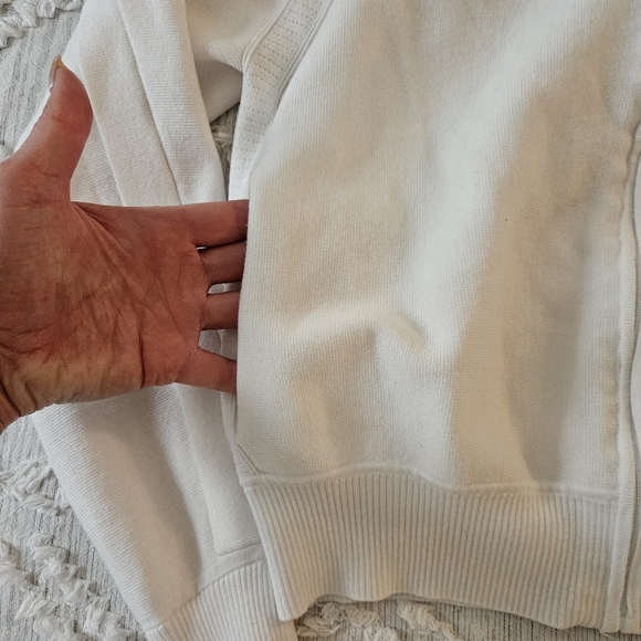 Athlete Advantage Sweater Side Pockets & Zipper, White, Medium - Picture 3 of 9